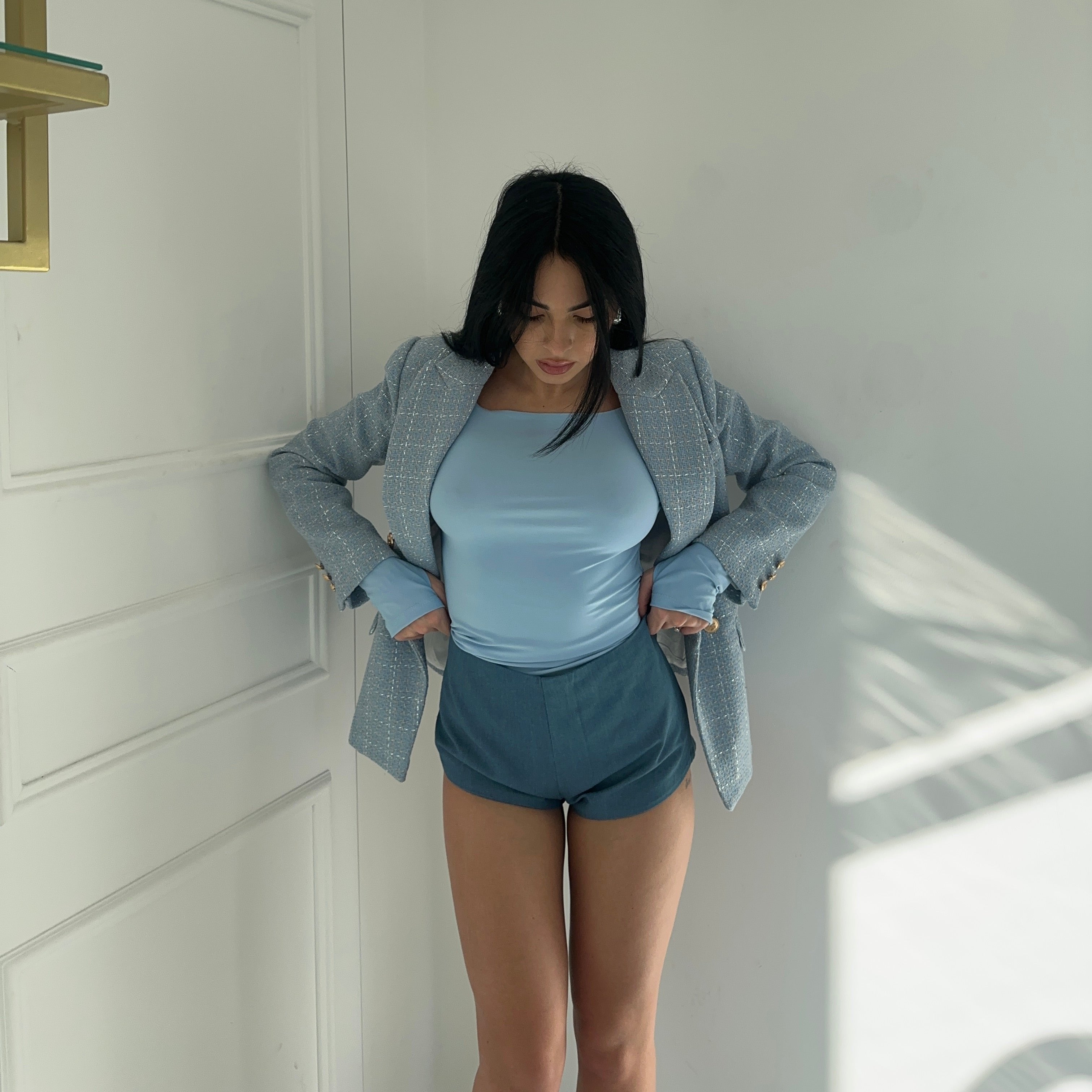Micro shorts blu